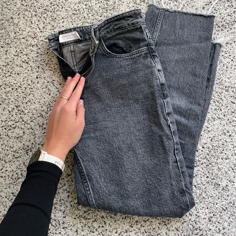 TOPSHOP Trendy Gray Women Jeans